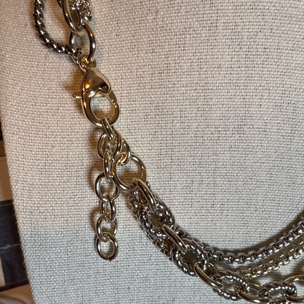 Multi-Chain Two-Tone Layered Necklace - Women Jewelry BNIB - Picture 3 of 3
